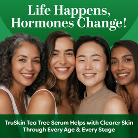 TruSkin applying serum to cheek illustrating targeted blemish care