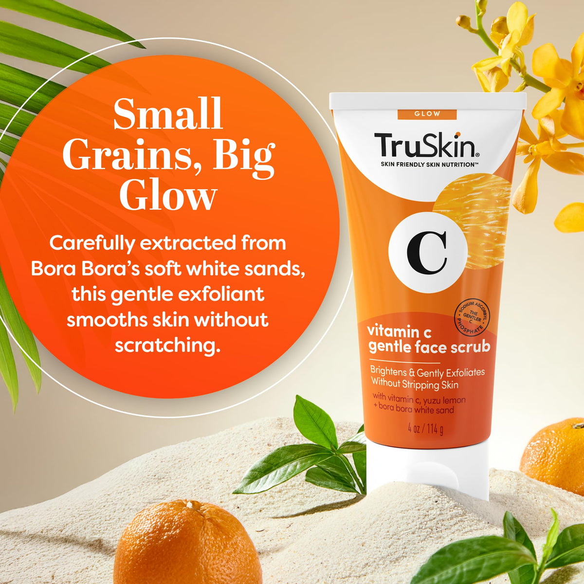 TruSkin application on cheek illustrating smooth exfoliation
