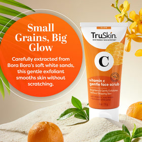 TruSkin application on cheek illustrating smooth exfoliation