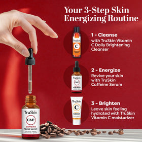 TruSkin serum applied under eye in demo, demonstrates visible refresh benefit