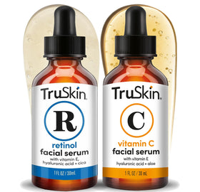 TruSkin duo front packaging showing both serums and benefits