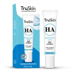 TruSkin bottle in hand demonstrating product size and travel-friendly convenience