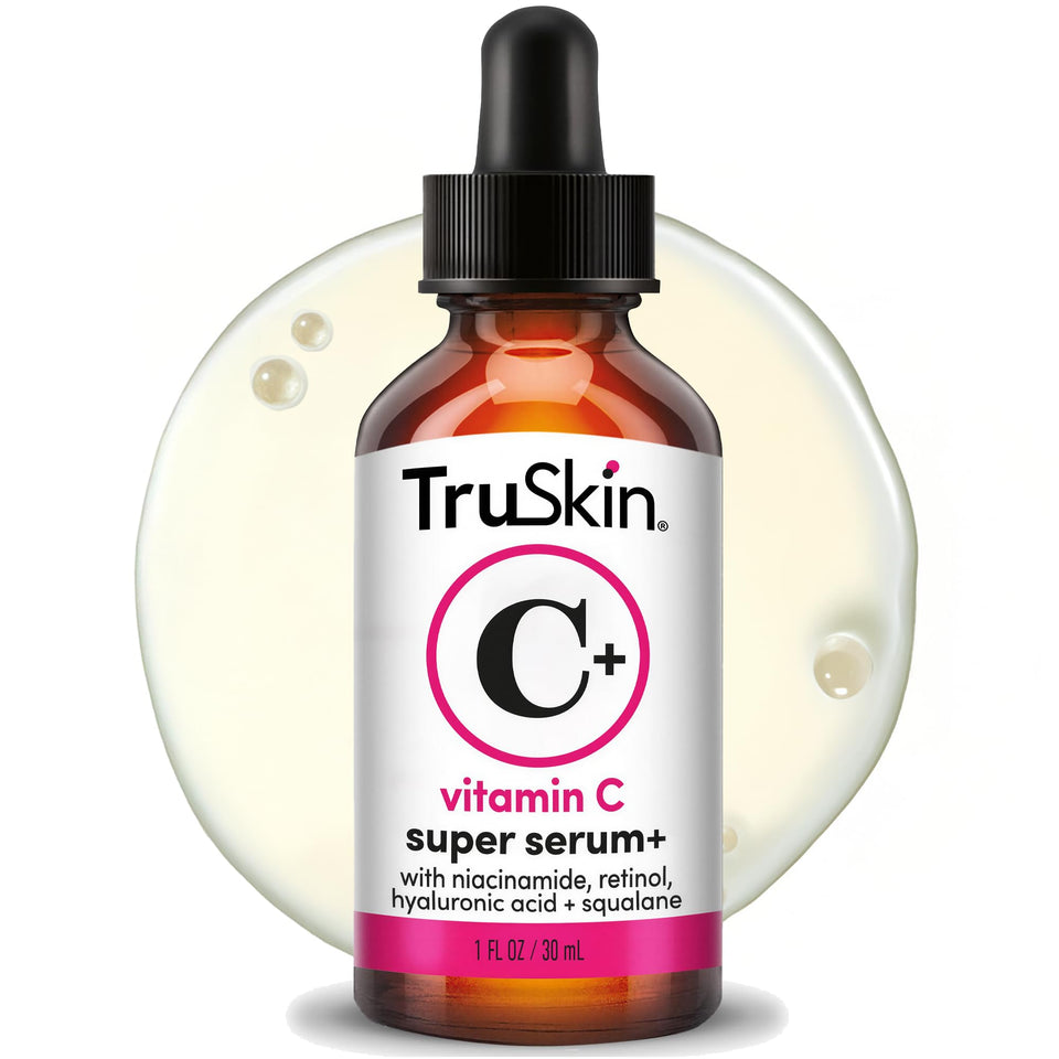 TruSkin front packaging showing product bottle and label, clear benefits