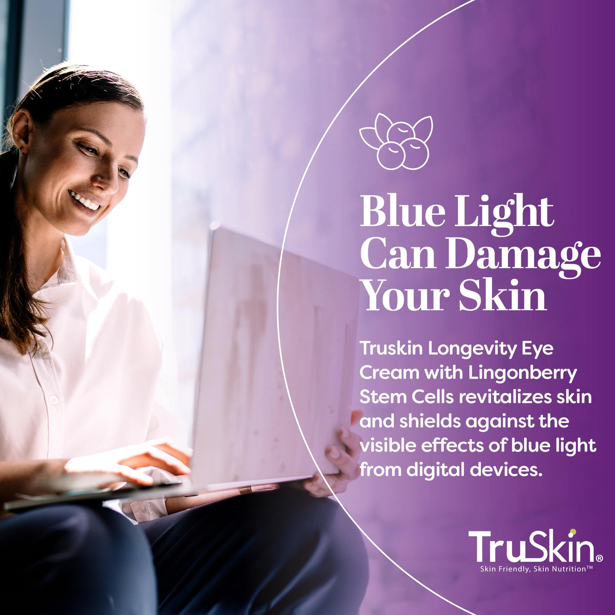 TruSkin ingredient focus with lingonberry stem cells and bakuchiol for antioxidant protection