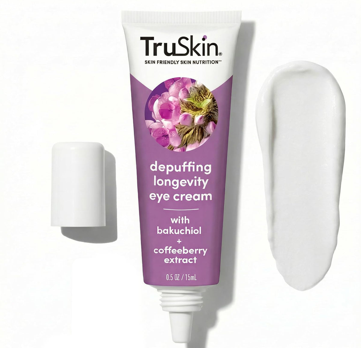 TruSkin Longevity Eye Cream front packaging showcasing product benefits and branding