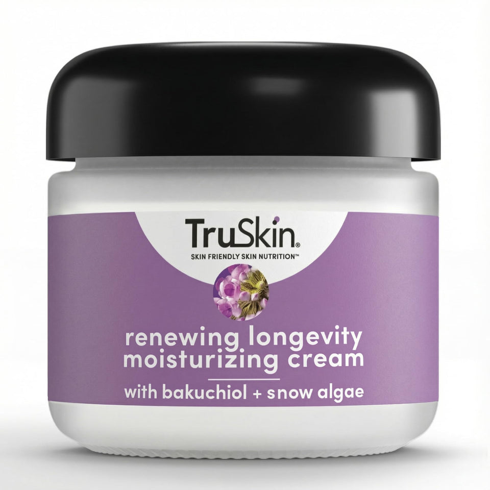 TruSkin jar front view showing label and 2 fl oz size for clear identity and benefit