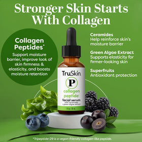 TruSkin dropper dispensing serum demonstrating easy, precise application