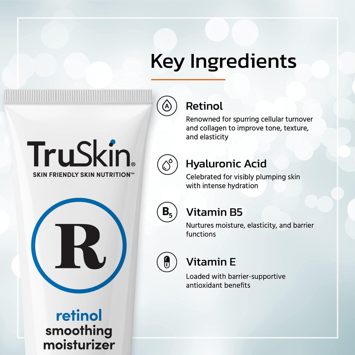 TruSkin cream texture close-up displaying smooth consistency and hydration