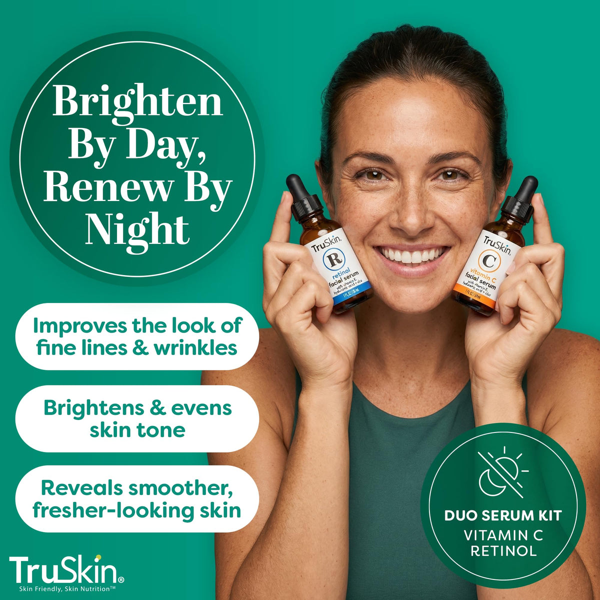 TruSkin Retinol serum pipette dispensing a drop for controlled application