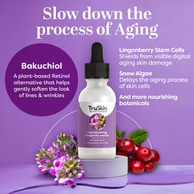 TruSkin serum texture close-up showing lightweight absorbent formula for smooth finish