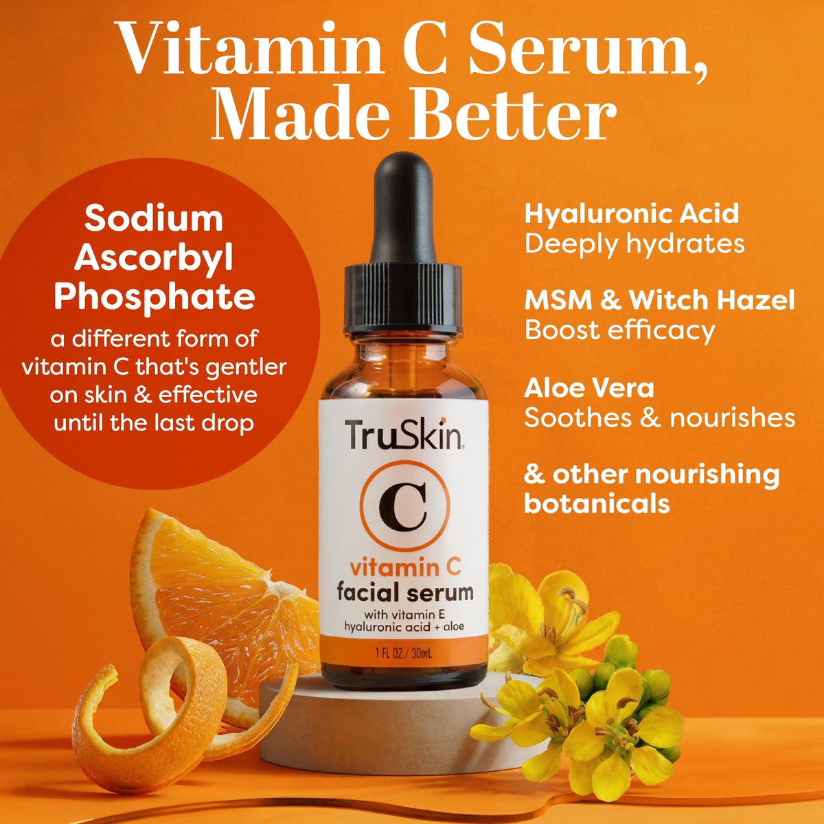 TruSkin dropper dispensing serum, demonstrating easy application