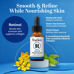 TruSkin serum dropper releasing clear texture for hydration benefit