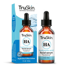 TruSkin serum flatlay with moisturizer to illustrate routine hydration benefits