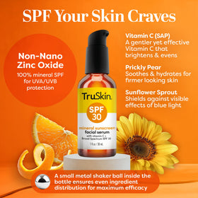 TruSkin 1 fl oz size comparison to show compact travel-friendly bottle