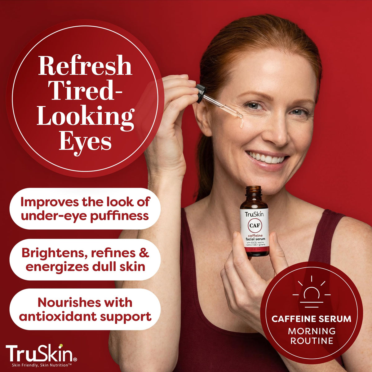 TruSkin clear gel texture close-up, shows fast-absorbing non-greasy feel