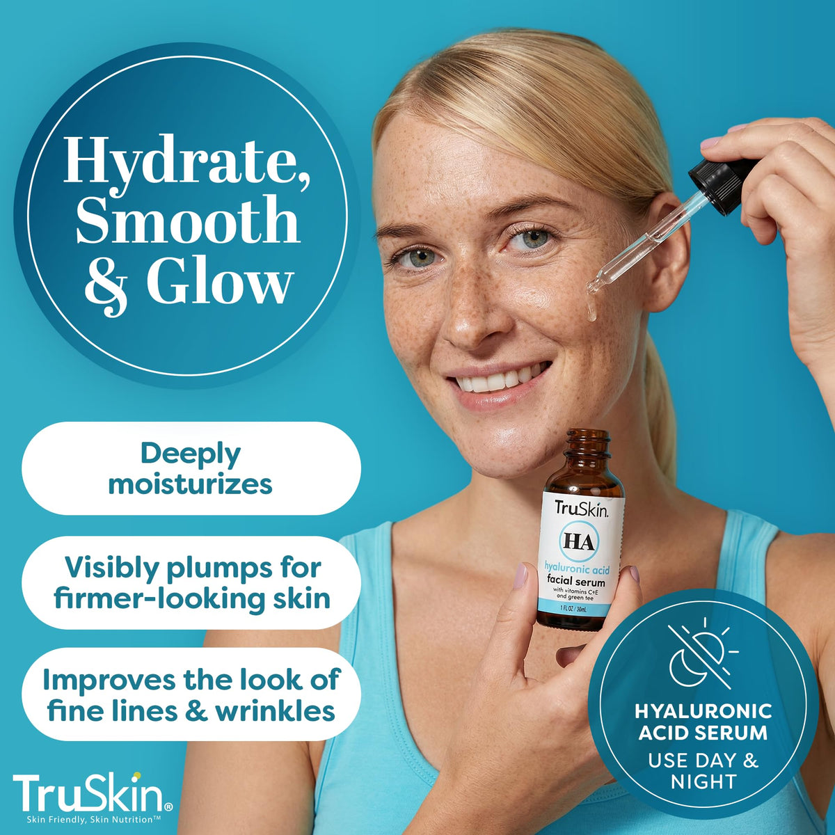 TruSkin close-up droplet highlighting lightweight texture and fast absorption