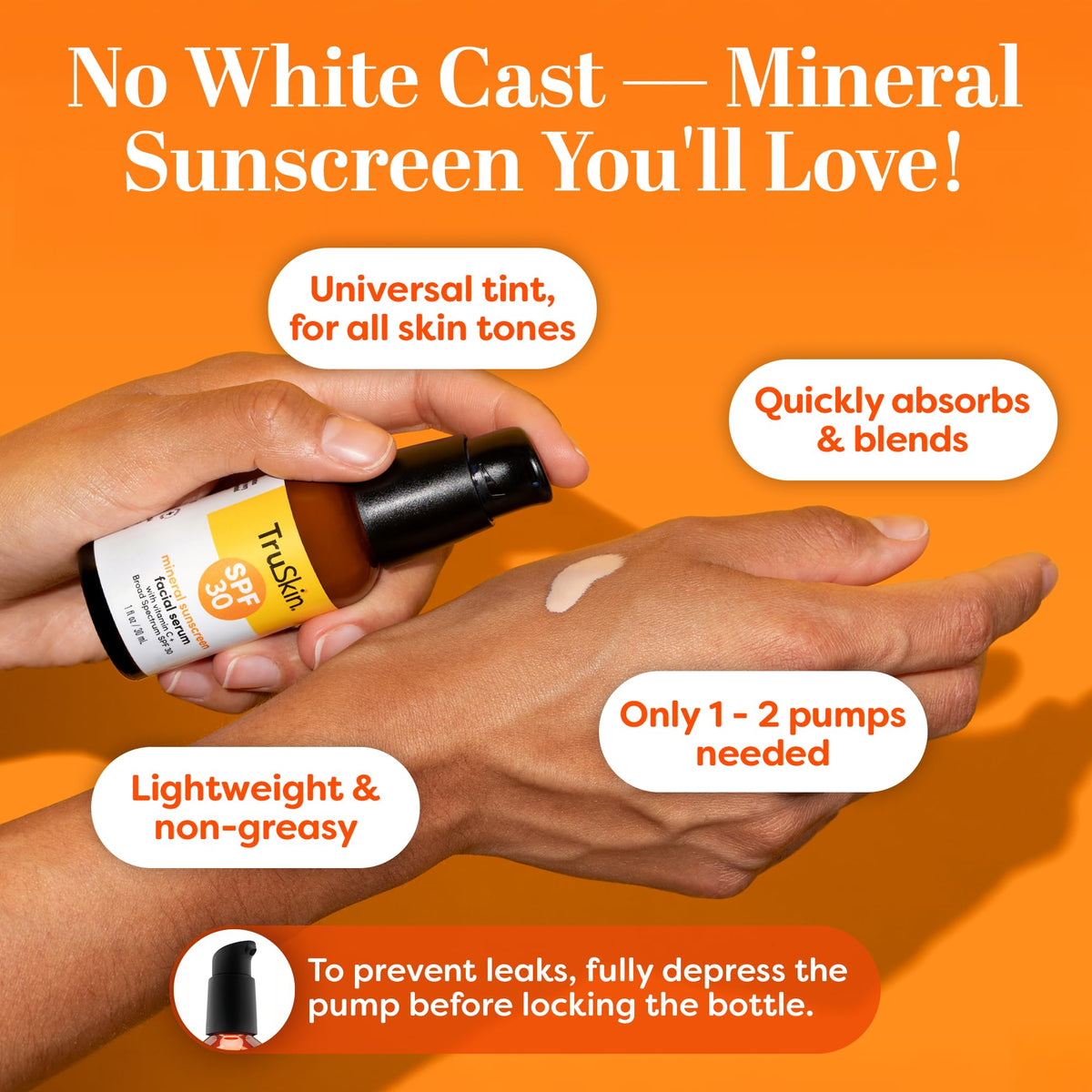 TruSkin serum texture on skin illustrating lightweight absorption