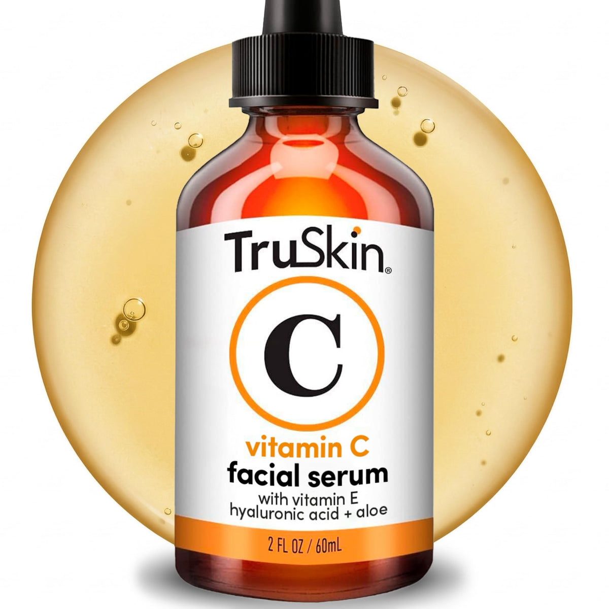 TruSkin front bottle view showing clear label and brand benefit