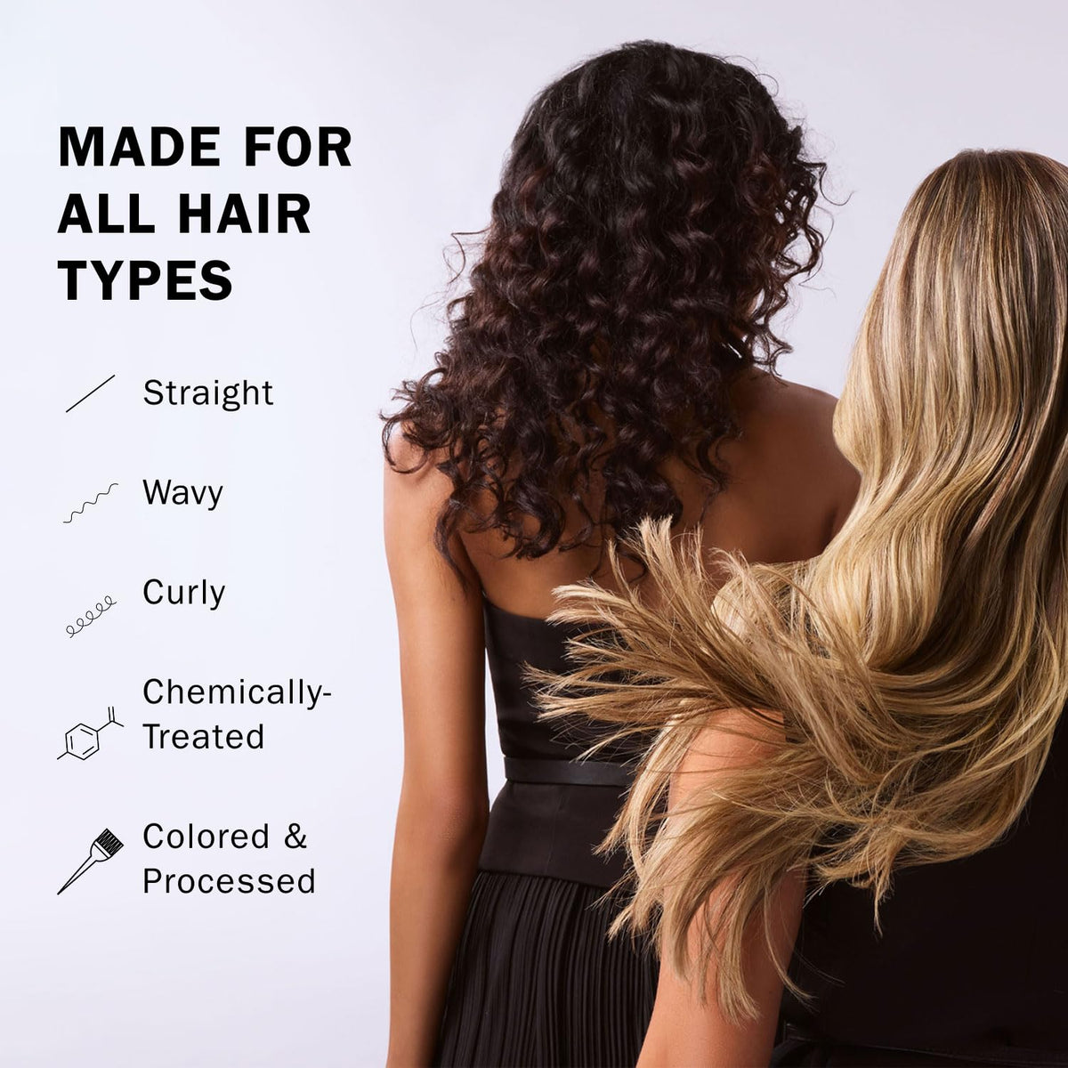 TRUSS before and after hair photo showing reduced frizz and improved shine