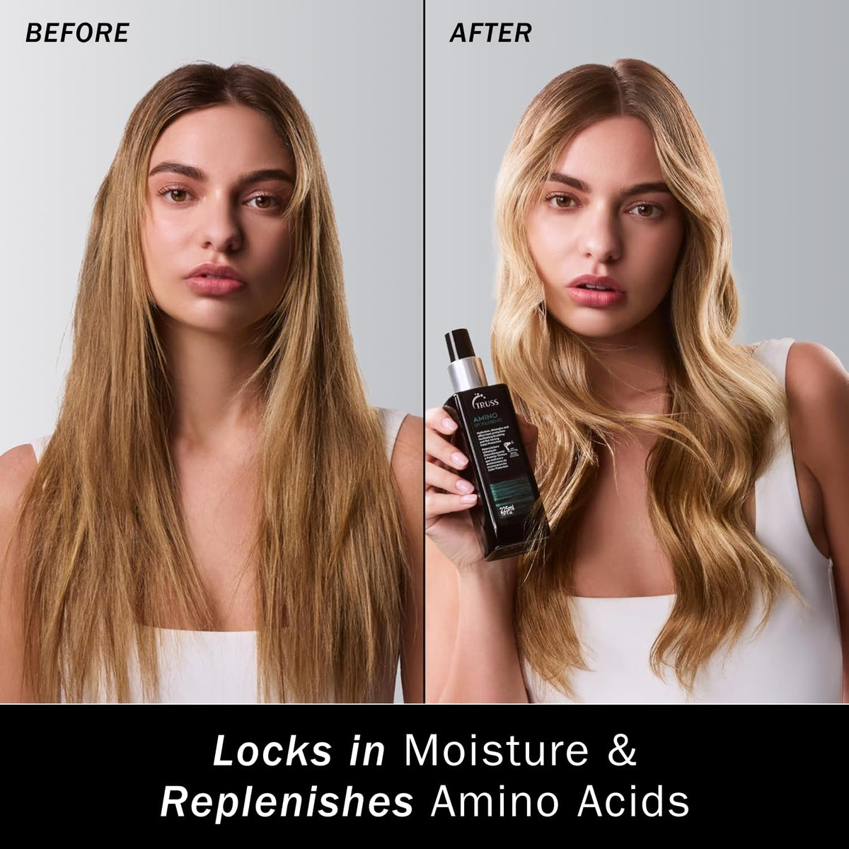 TRUSS mist texture on hand illustrating lightweight feel and easy absorbency benefit