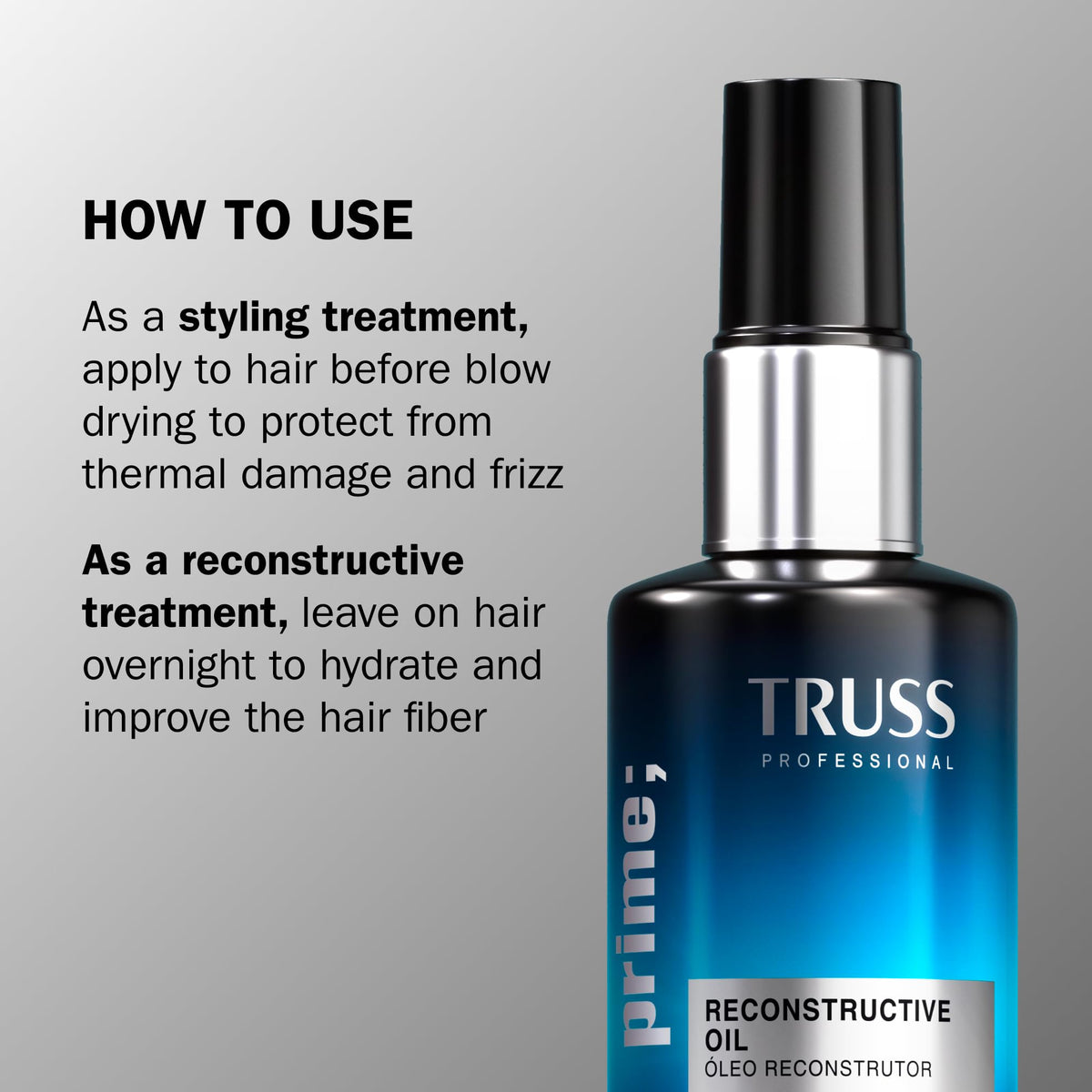 TRUSS bottle and cap detail highlighting precise dispensing and convenience