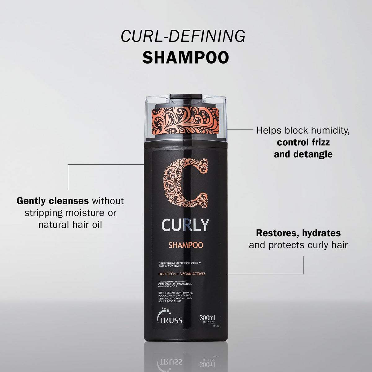 TRUSS creamy lather texture close-up demonstrating gentle cleansing for curls