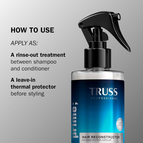 TRUSS application on wet hair showing even coverage and penetration