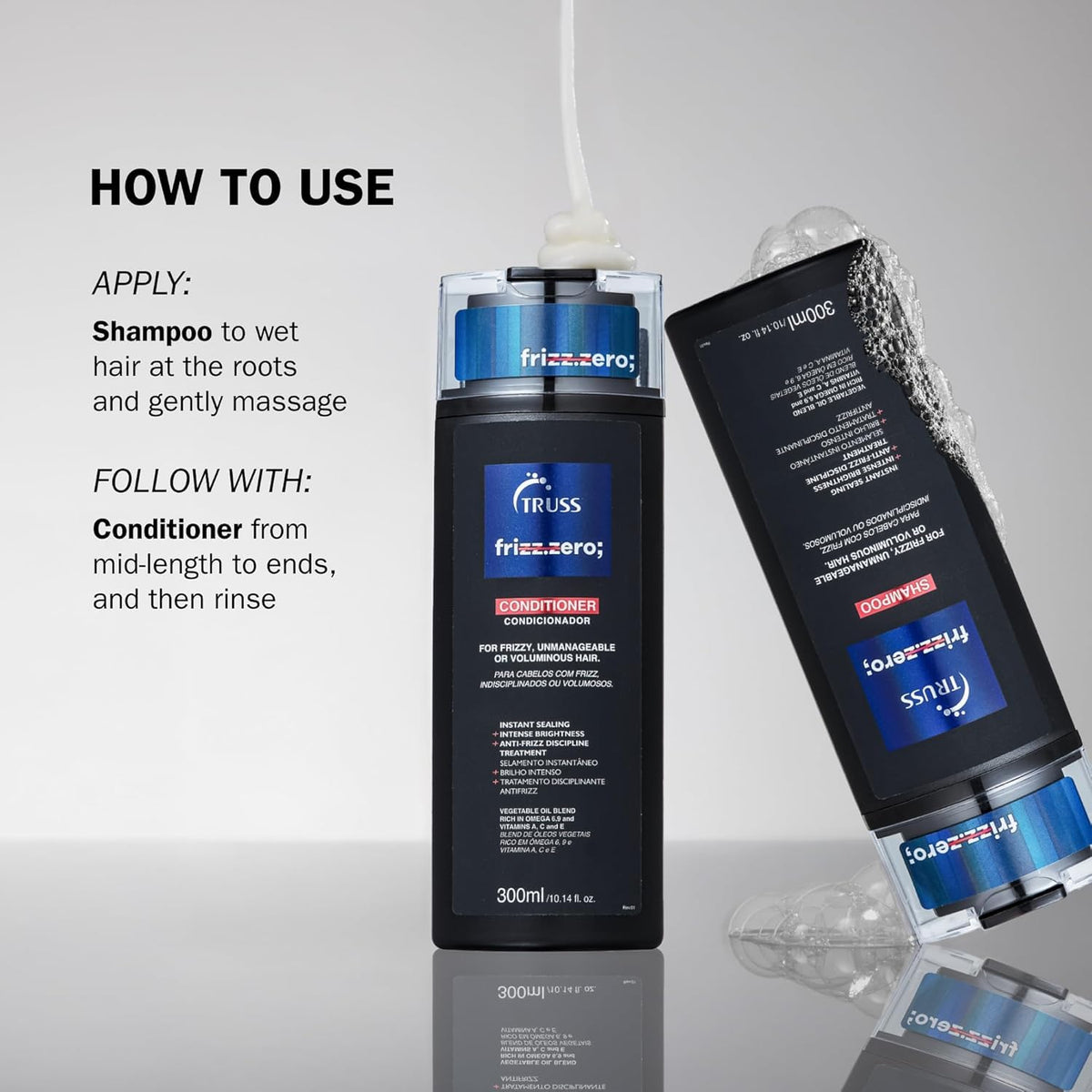 TRUSS in-use under shower demonstrating gentle cleansing and control