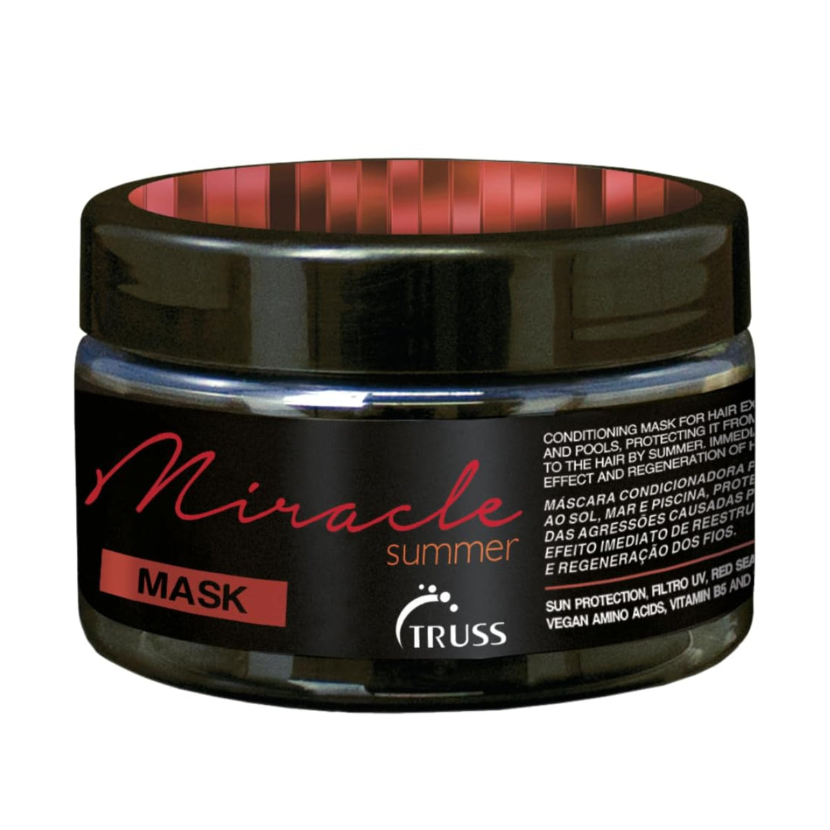 TRUSS front packaging of Miracle Summer Mask showing product jar for clear identification