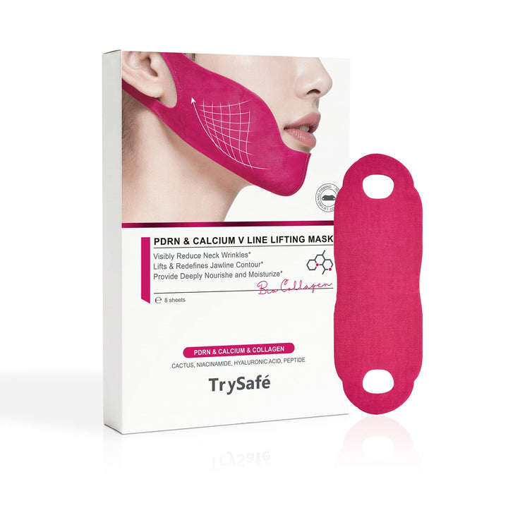 TrySafe front packaging showing product and benefits for visible neck firming