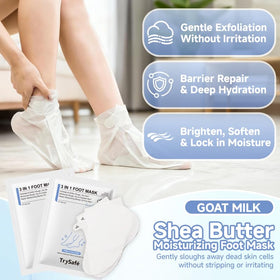 TrySafe foot mask being worn while relaxing to demonstrate convenience