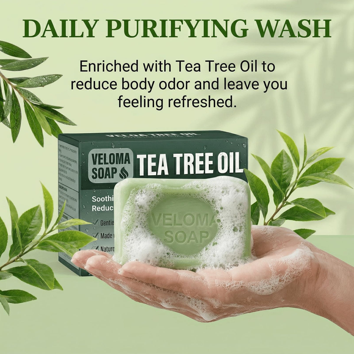 Tryskintle Makeup soap on bathroom shelf showing clean lifestyle use