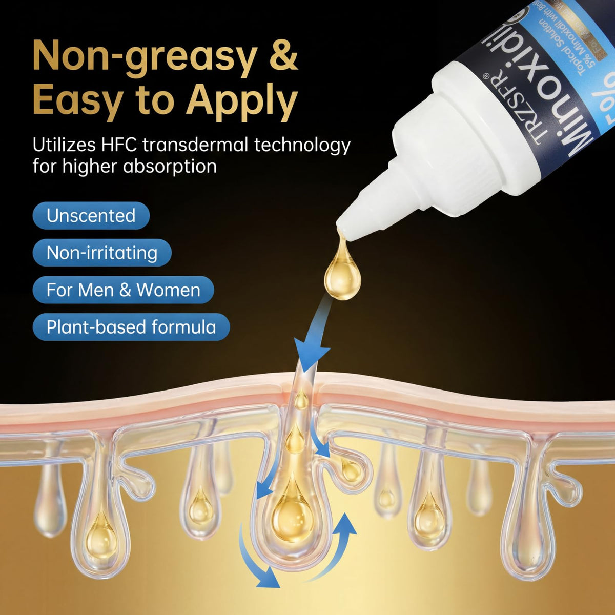 Trzsfr liquid texture on palm showing lightweight, fast-absorbing formula