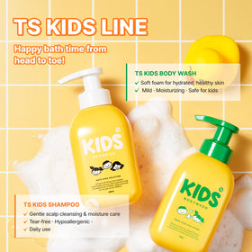 TS SHAMPOO back ingredients label emphasizing free-from formulation clarity