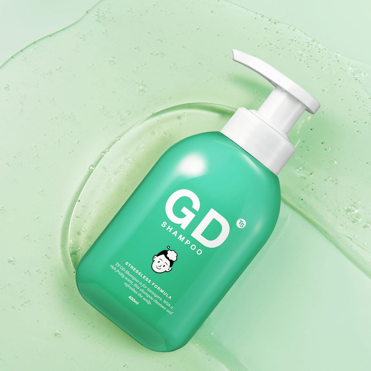 TS SHAMPOO on bathroom shelf with toiletries showing daily routine fit