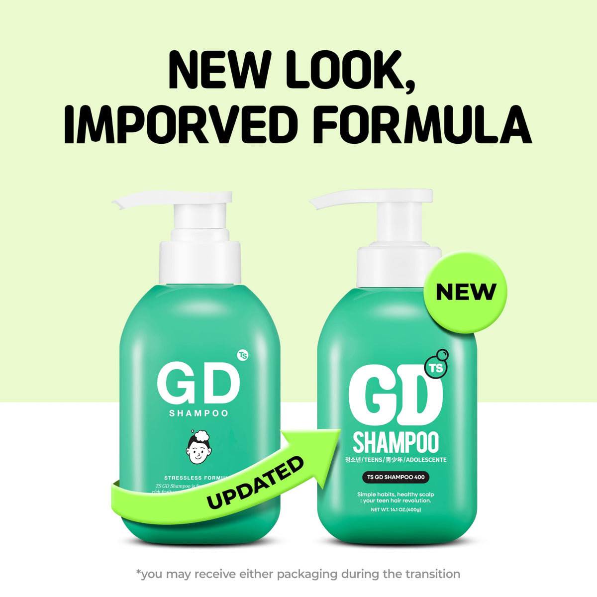 TS SHAMPOO before and after scalp shot showing reduced visible flakes