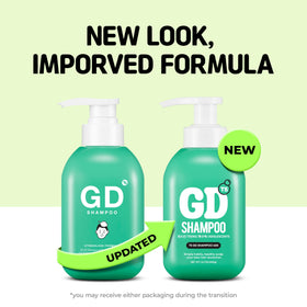 TS SHAMPOO before and after scalp shot showing reduced visible flakes
