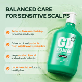 TS SHAMPOO bottle back view showing usage instructions and ingredient clarity