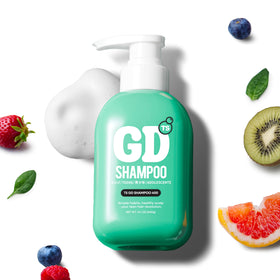 TS SHAMPOO front bottle view showing clean design and consumer benefit