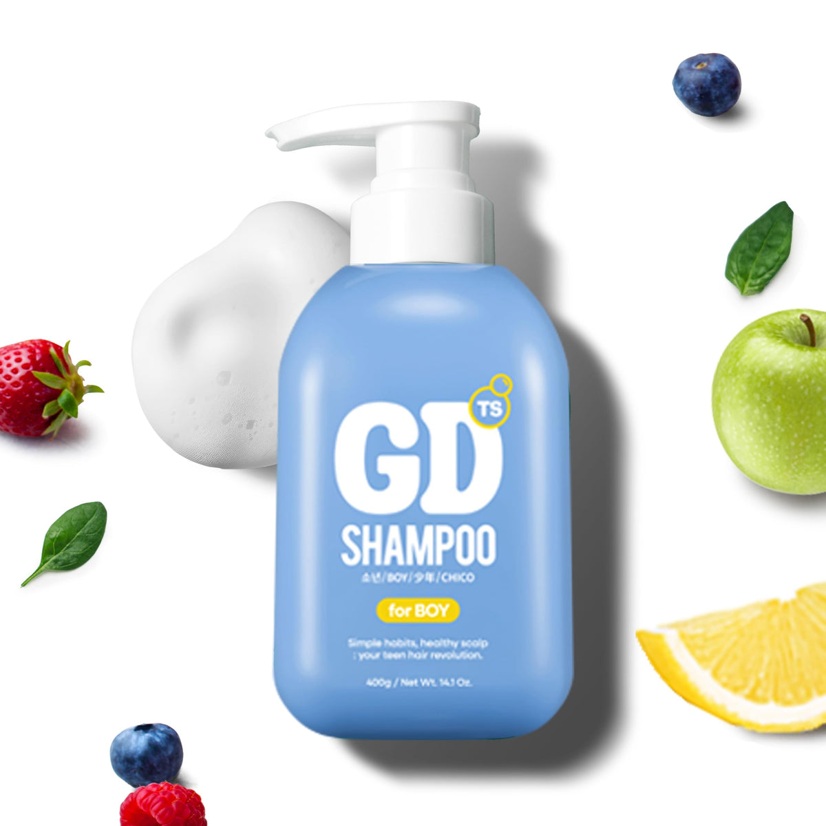 TS SHAMPOO front bottle view showing clean design and 400ml benefit