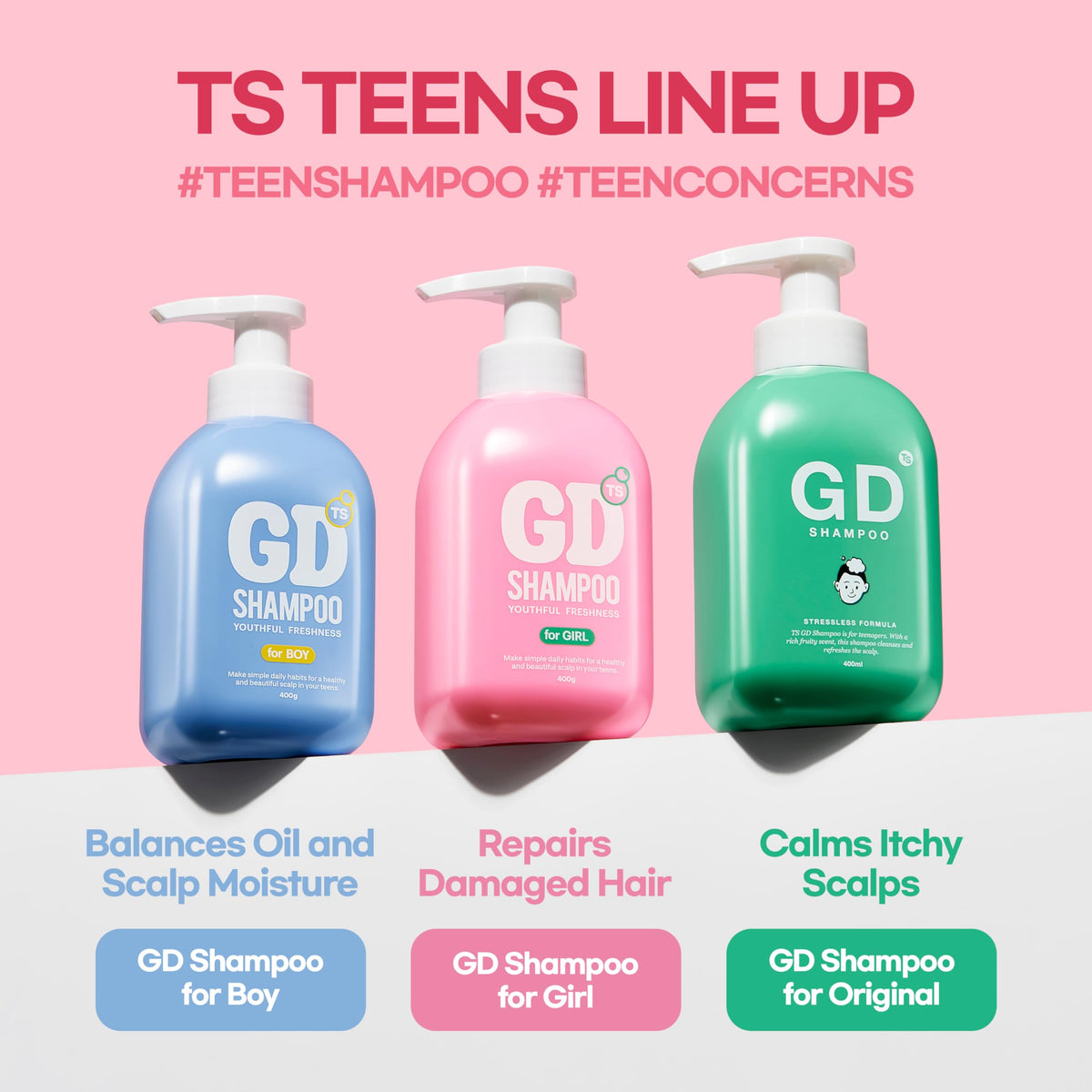 TS SHAMPOO hair ends after wash showing softness, demonstrates improved smoothness