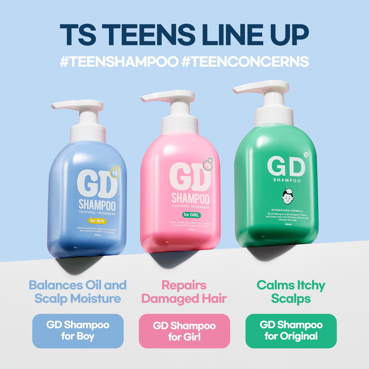 TS SHAMPOO on bathroom shelf illustrating daily routine convenience