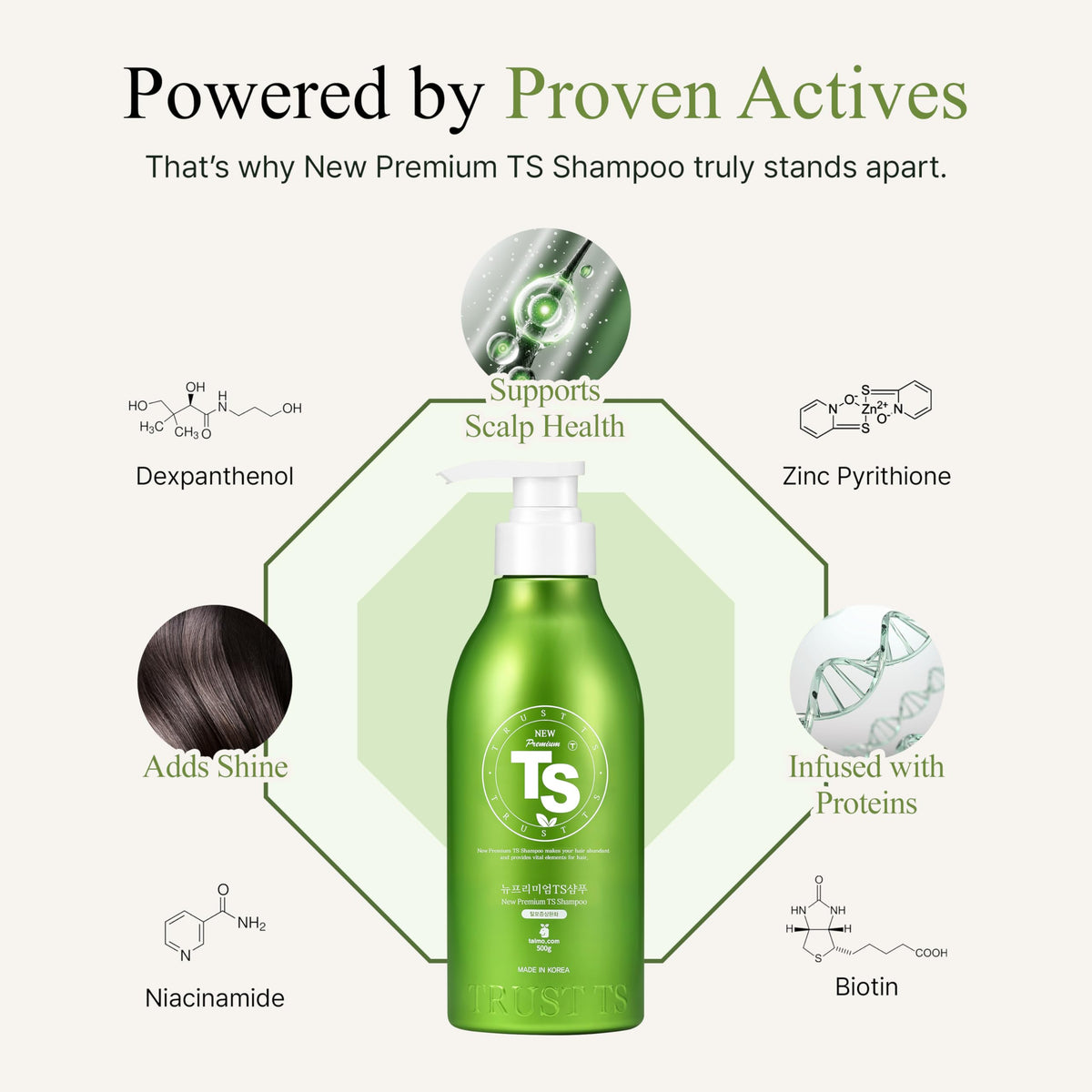TS SHAMPOO in-shower lifestyle shot showing ease of use and refreshing routine