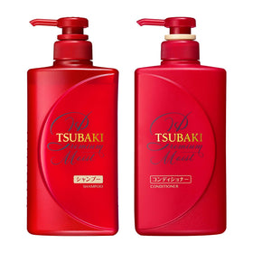 Tsubaki front packaging showing the moist shampoo and conditioner set benefits