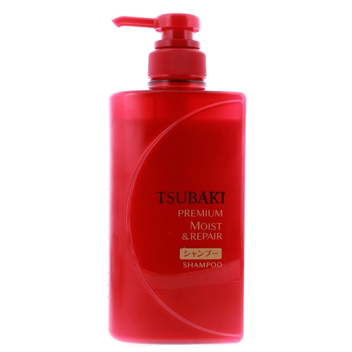 Tsubaki shampoo front packaging showing label and 490ml size, promotes daily repair