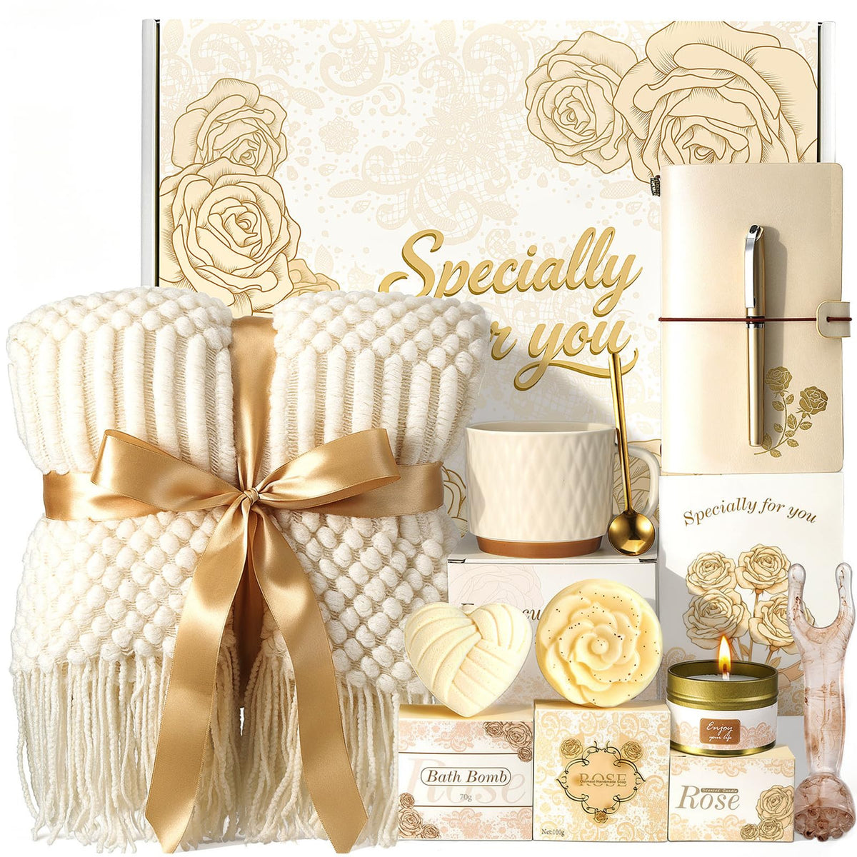 TsunNee champagne rose box front view conveying elegant ready-to-gift presentation