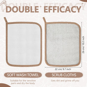 tudomro close-up of double-sided texture showing soft and scrub benefits