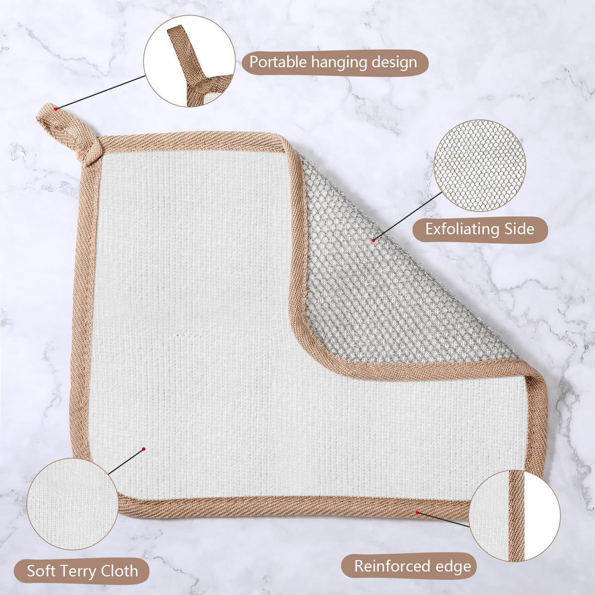 tudomro washcloth in shower demonstrating effective cleansing benefit