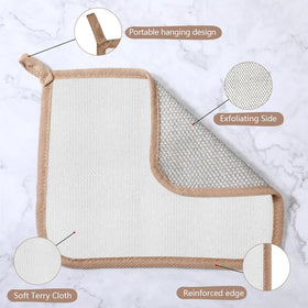 tudomro washcloth in shower demonstrating effective cleansing benefit