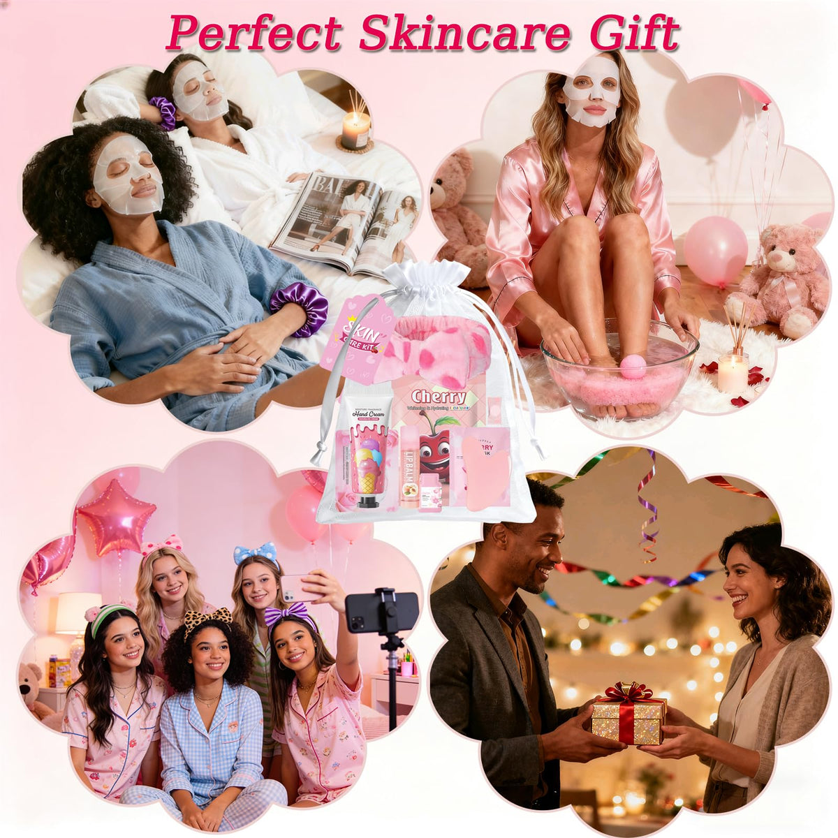 Tudona party setup at sleepover displaying easy group pampering benefit